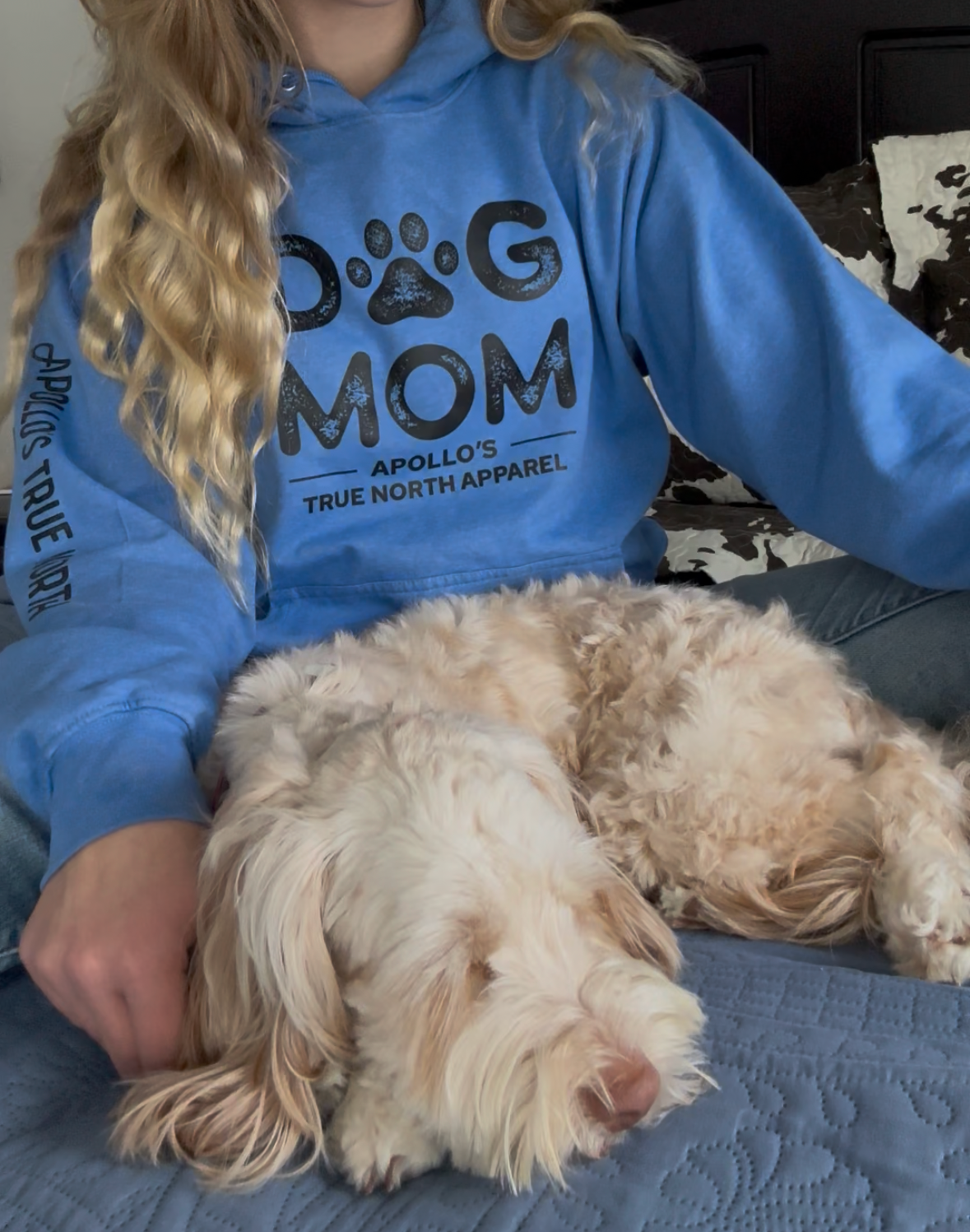 Dog Mom Hoodie - Heather Royal Blue