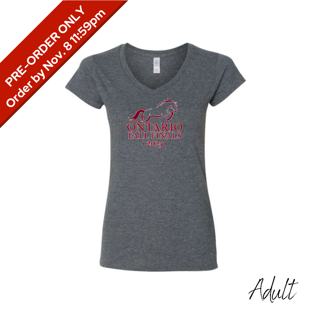 2025 Ontario Fall Finals Adult V-Neck T-Shirt - Dark Heather Grey
