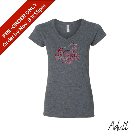 2025 Ontario Fall Finals Adult V-Neck T-Shirt - Dark Heather Grey