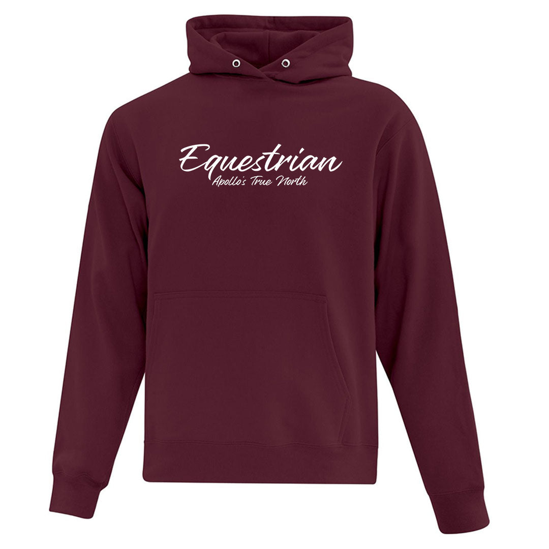 Equestrian Script Logo Adult Hoodie - Maroon