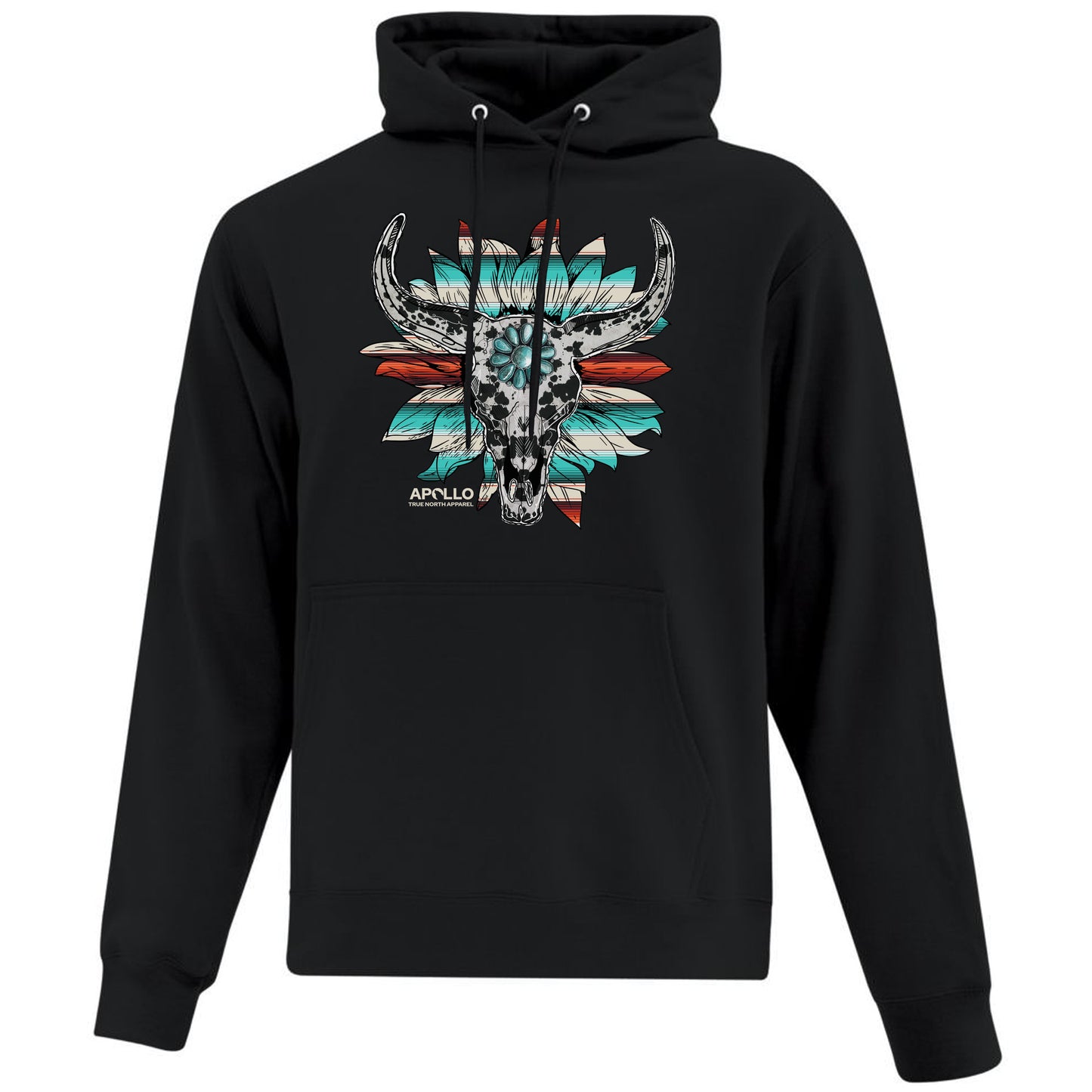 Boho Western Bull Skull Hoodie